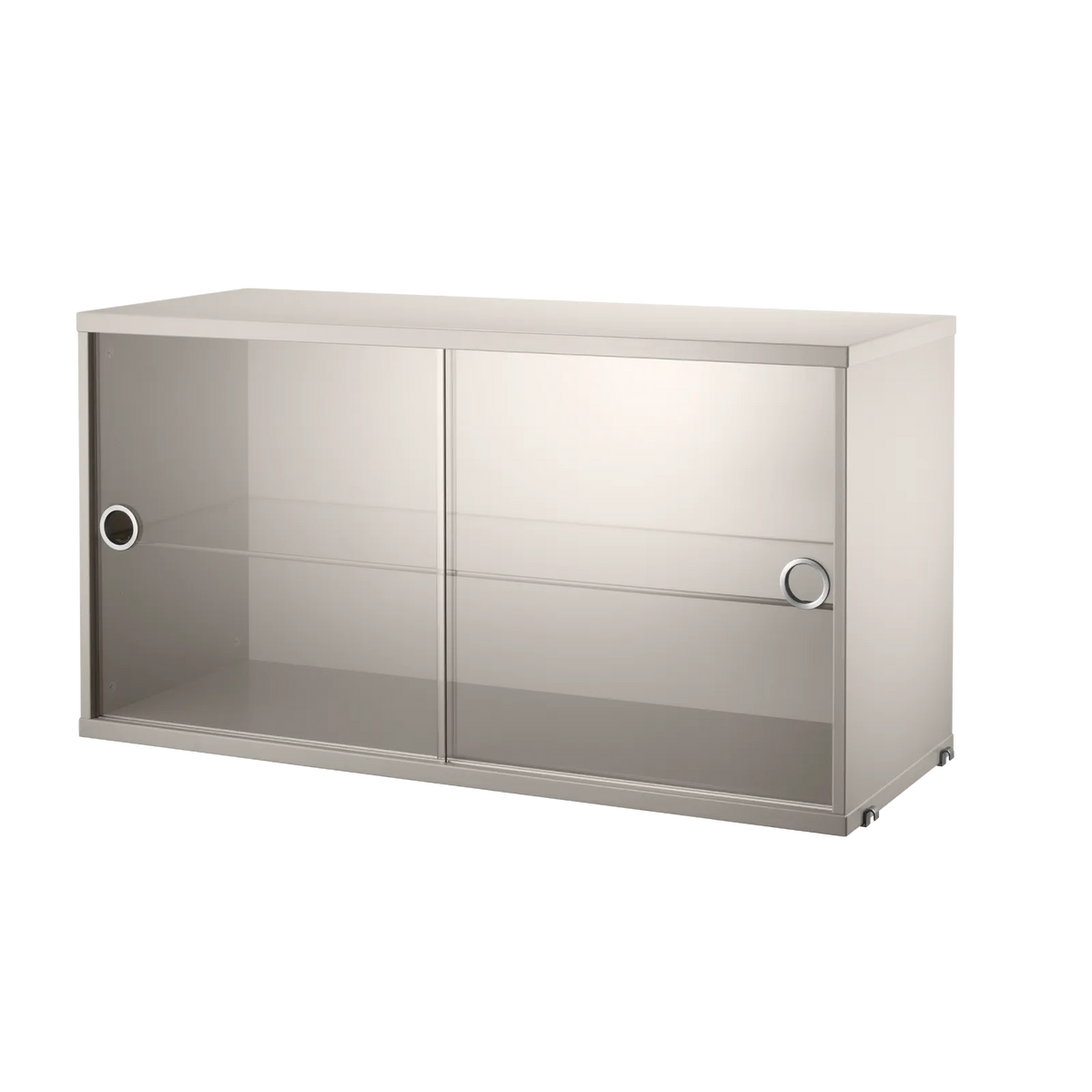 String Furniture Schrank mit Schiebetüren aus Glas B78 x T30 x H42, Beige