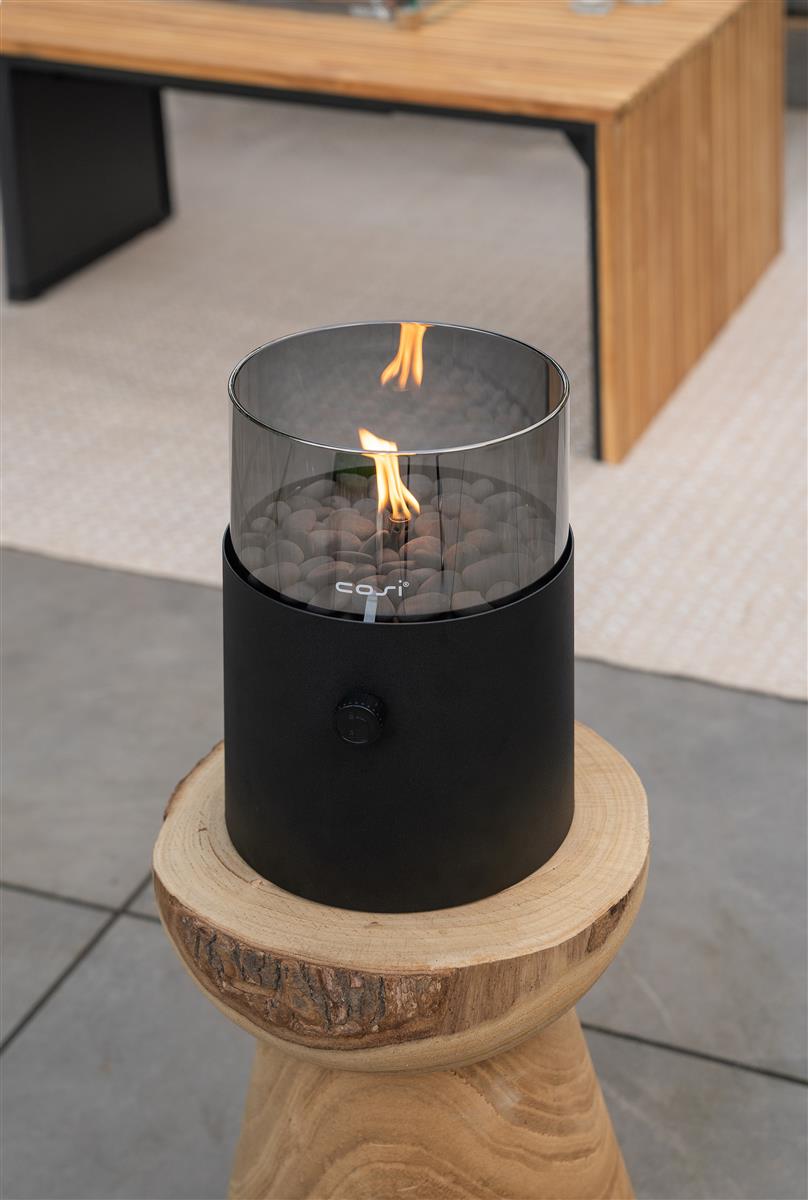 Cosifire Tischfeuer COSISCOOP XL black smoked | Ø 20,5x30cm
