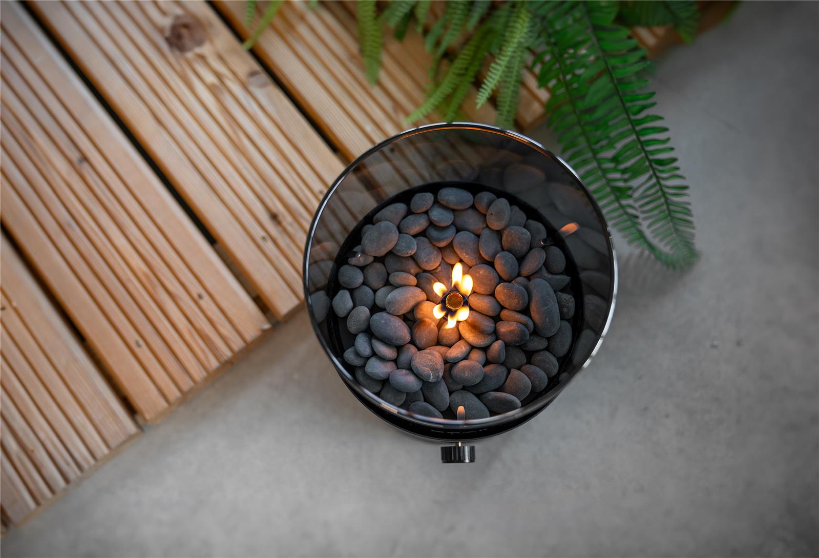 Cosifire Tischfeuer COSISCOOP XL black smoked | Ø 20,5x30cm