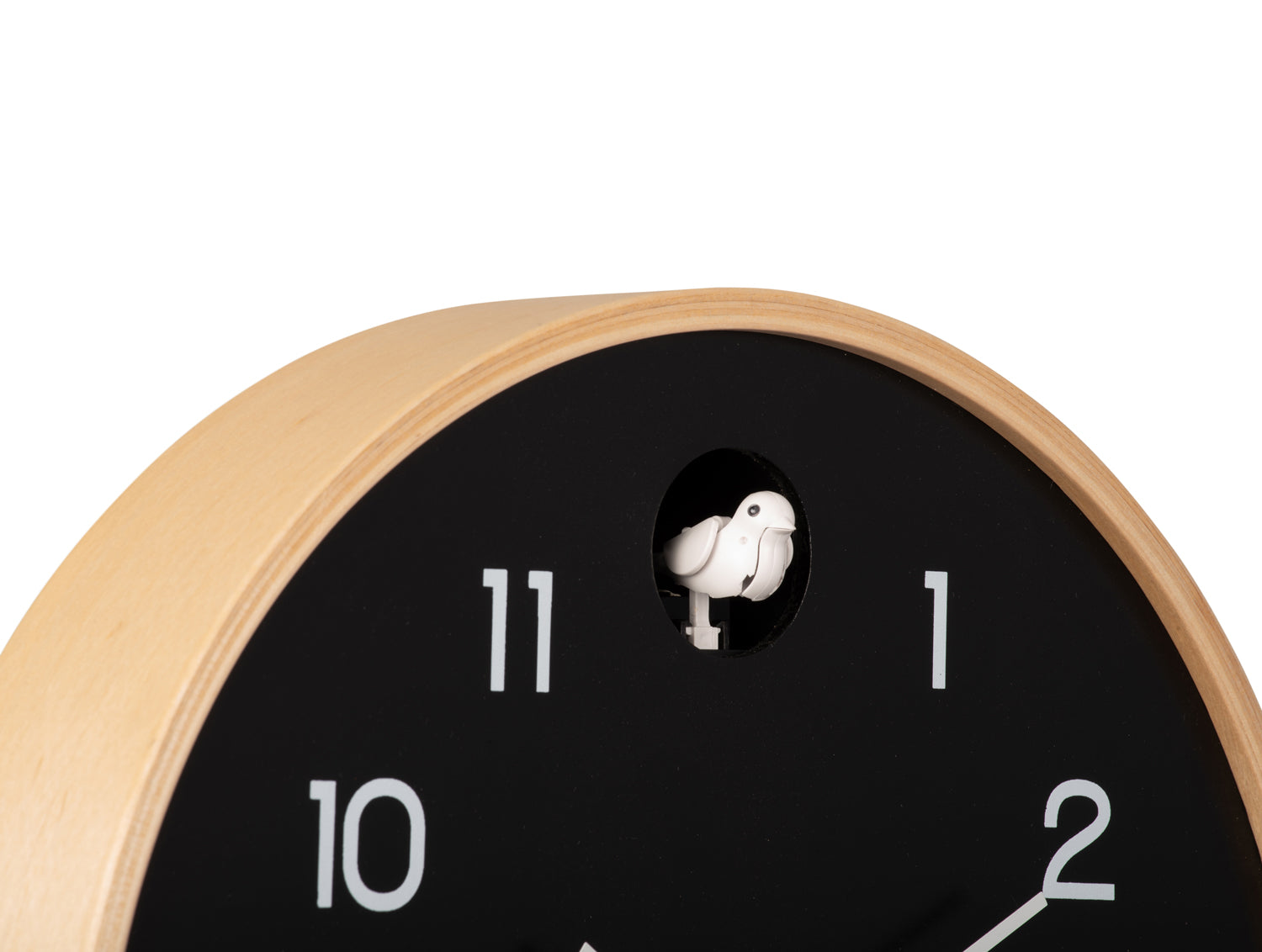 Karlsson Wanduhr NATURAL CUCKOO schwarz | Ø31,5x6cm