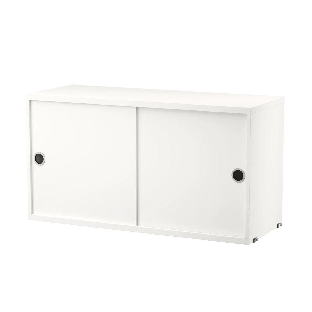 String Furniture Schrank mit Schiebetüren B78 x T30 x H42, Weiß
