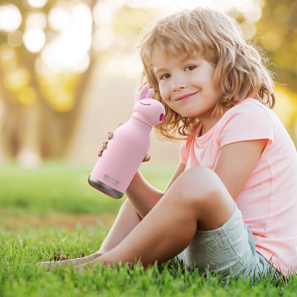 Asobu® Kindertrinkflasche BESTIE mit Strohhalm 460ml - HASE