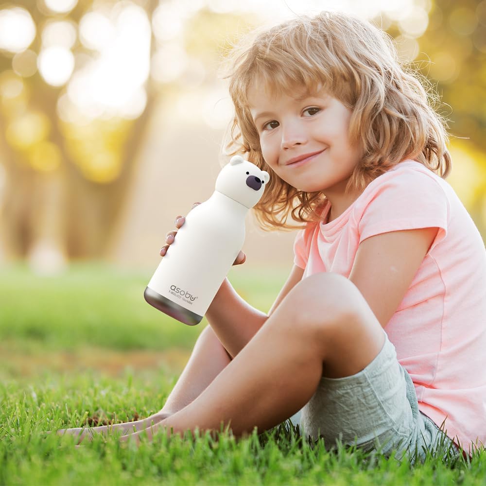 Asobu® Kindertrinkflasche BESTIE mit Strohhalm 460ml - BÄR