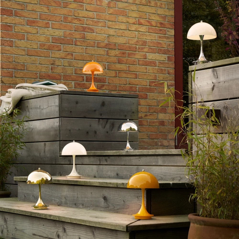 Louis Poulsen Tischleuchte PANTHELLA 160 PORTABLE V3 chrome plated | Ø16x23,8cm