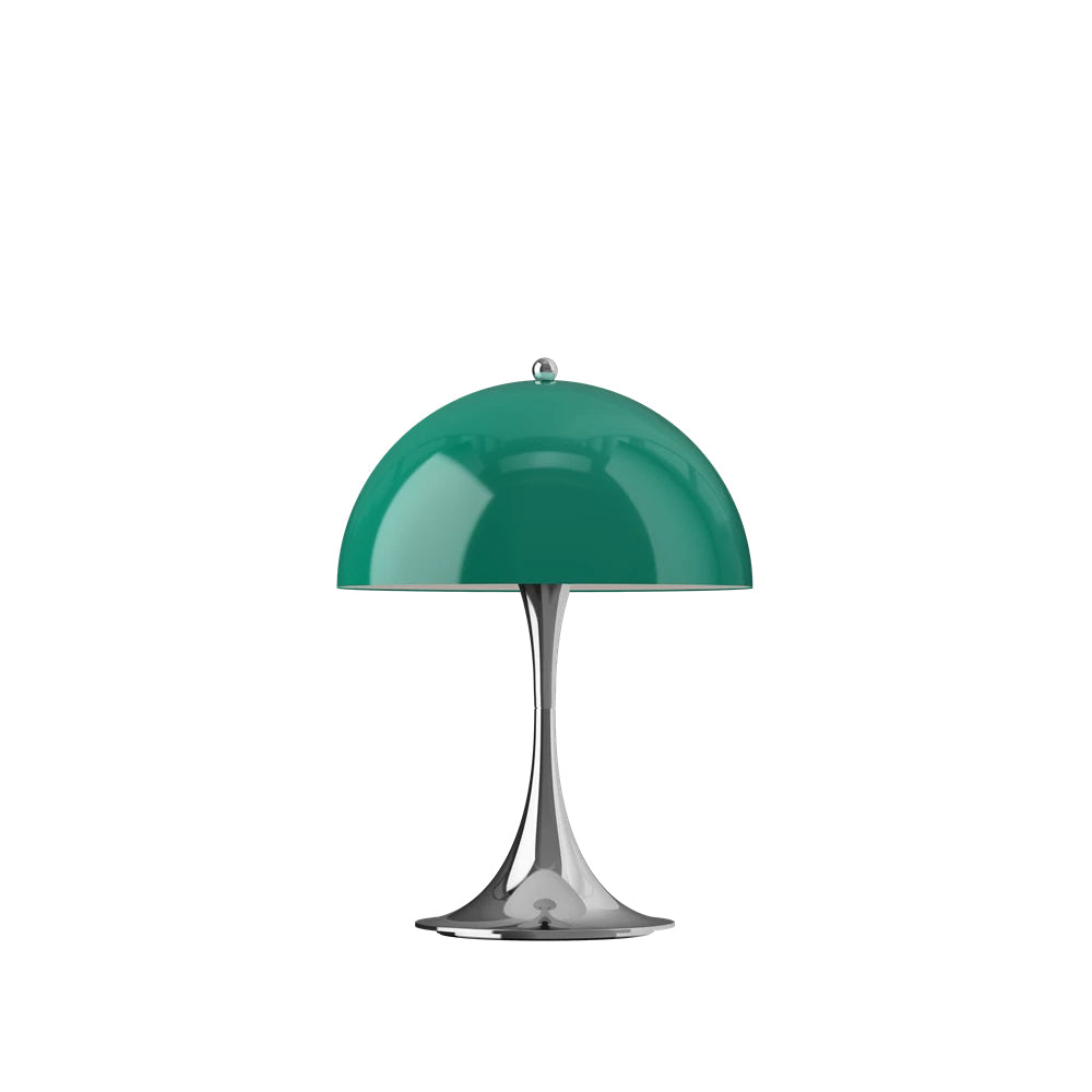 Louis Poulsen Tischleuchte PANTHELLA 250 CHROME OPAL GREEN portable | Ø25x34,6cm