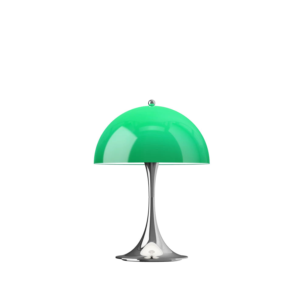 Louis Poulsen Tischleuchte PANTHELLA 250 CHROME OPAL GREEN portable | Ø25x34,6cm