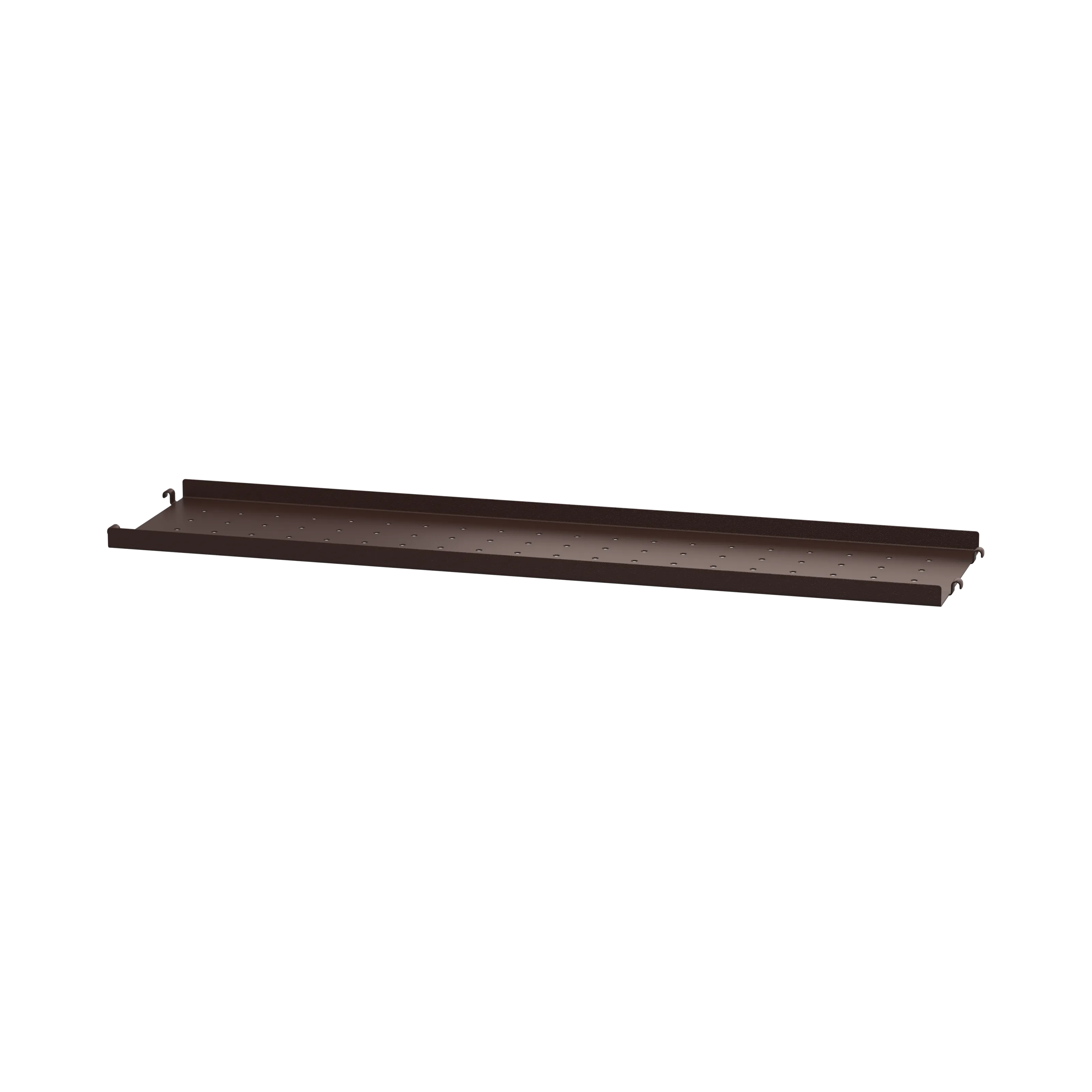 String Furniture Regalboden aus Metall niedrige Kante B78 x T20, Dunkelbraun
