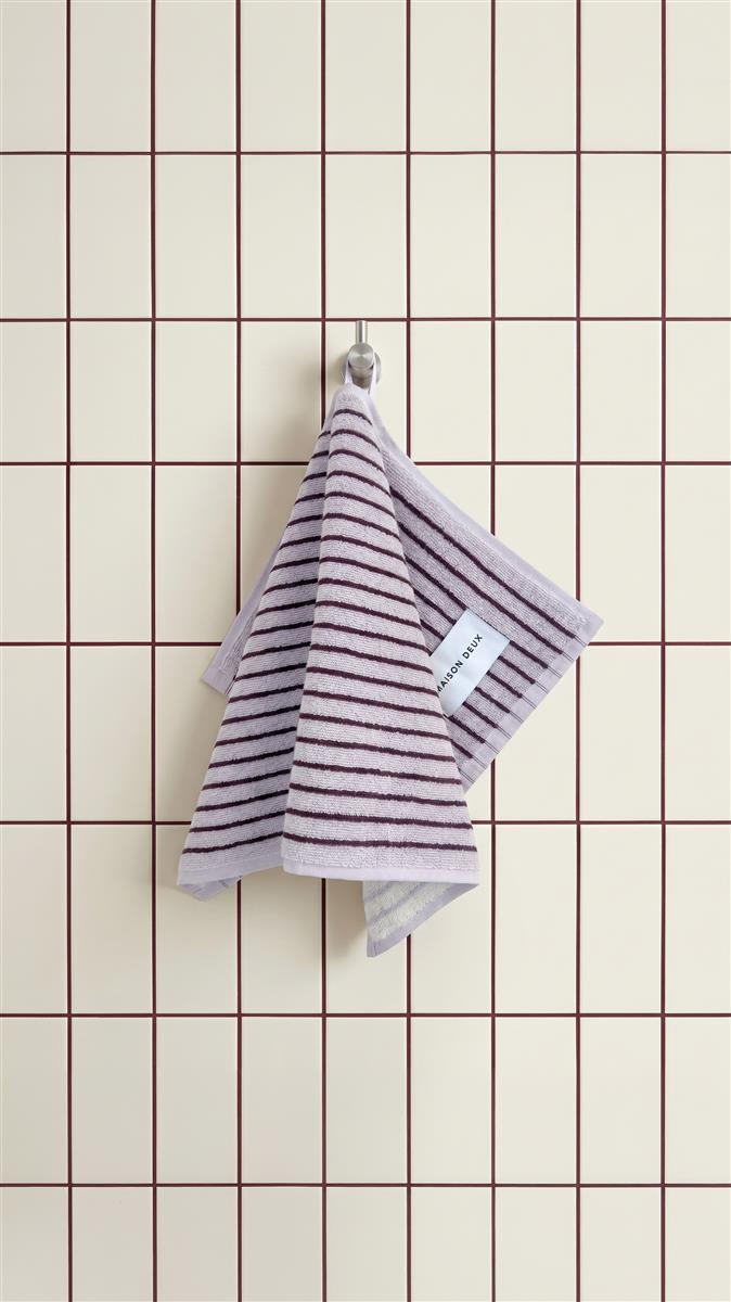 Maison Deux Gästehandtuch STRIPES COLOR Lilac Bordo | 50x30cm