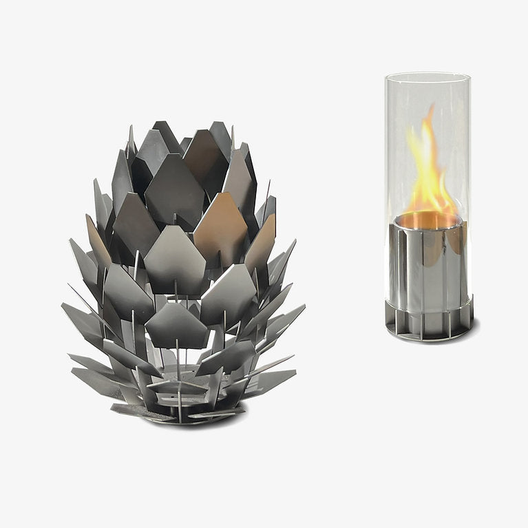 TOMMRE Laterne KOTTE + SPIRA Ethanol Lampe Gun Metal | Ø28x31cm