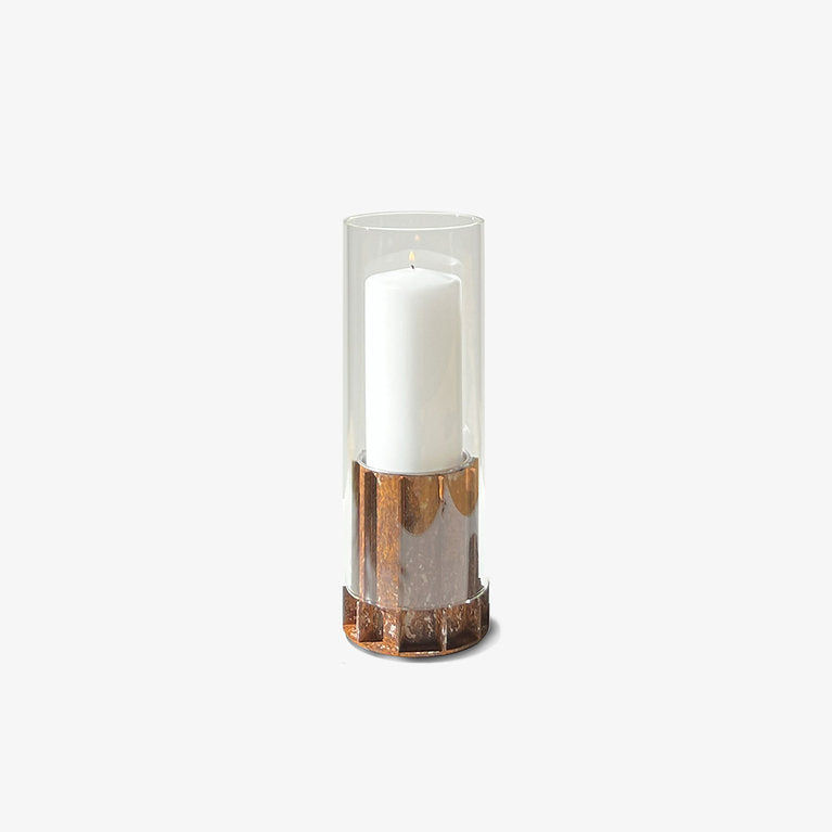 TOMMRE Laterne KOTTE + SPIRA Ethanol Lampe corten | Ø28x31cm