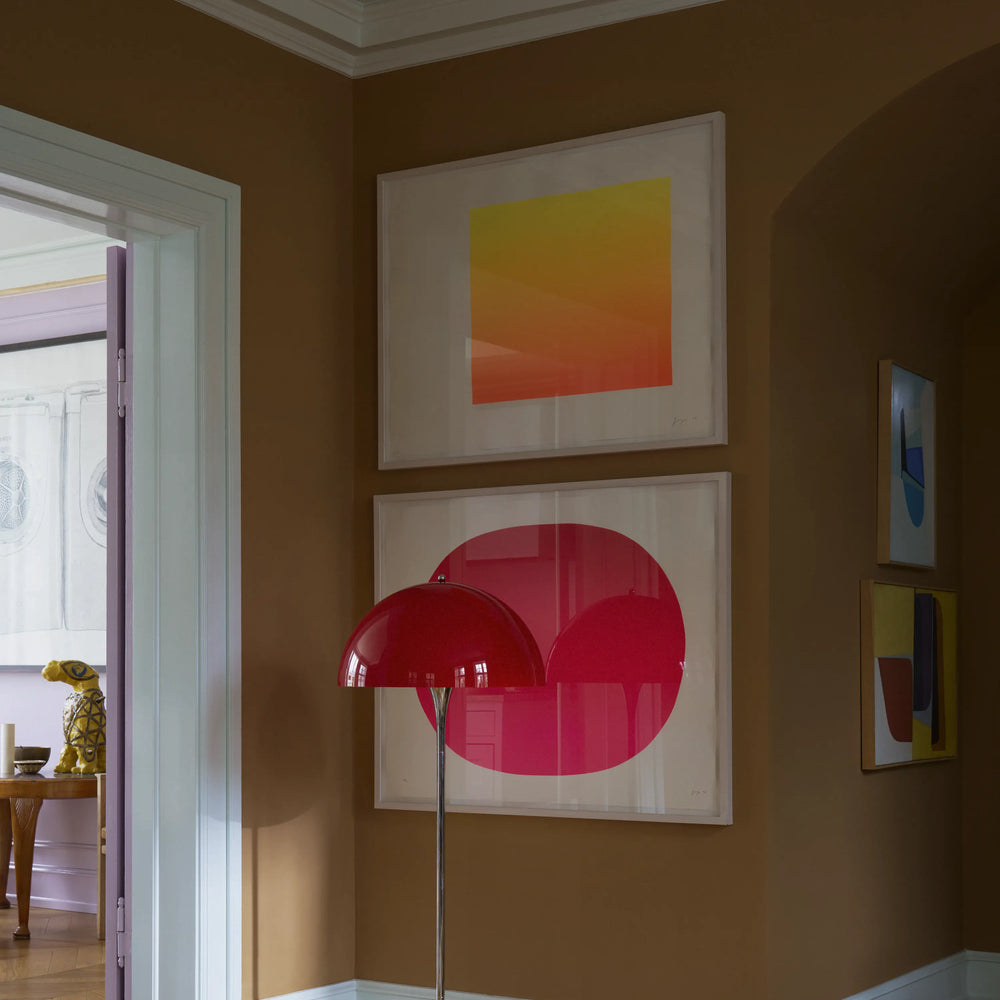 Louis Poulsen Stehleuchte PANTHELLA 500 FLOOR CHROME RED V3 | Ø50x129cm