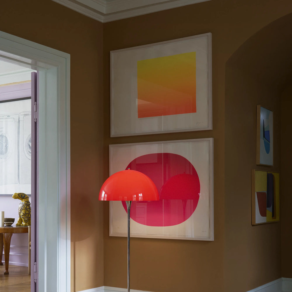 Louis Poulsen Stehleuchte PANTHELLA 500 FLOOR CHROME RED V3 | Ø50x129cm