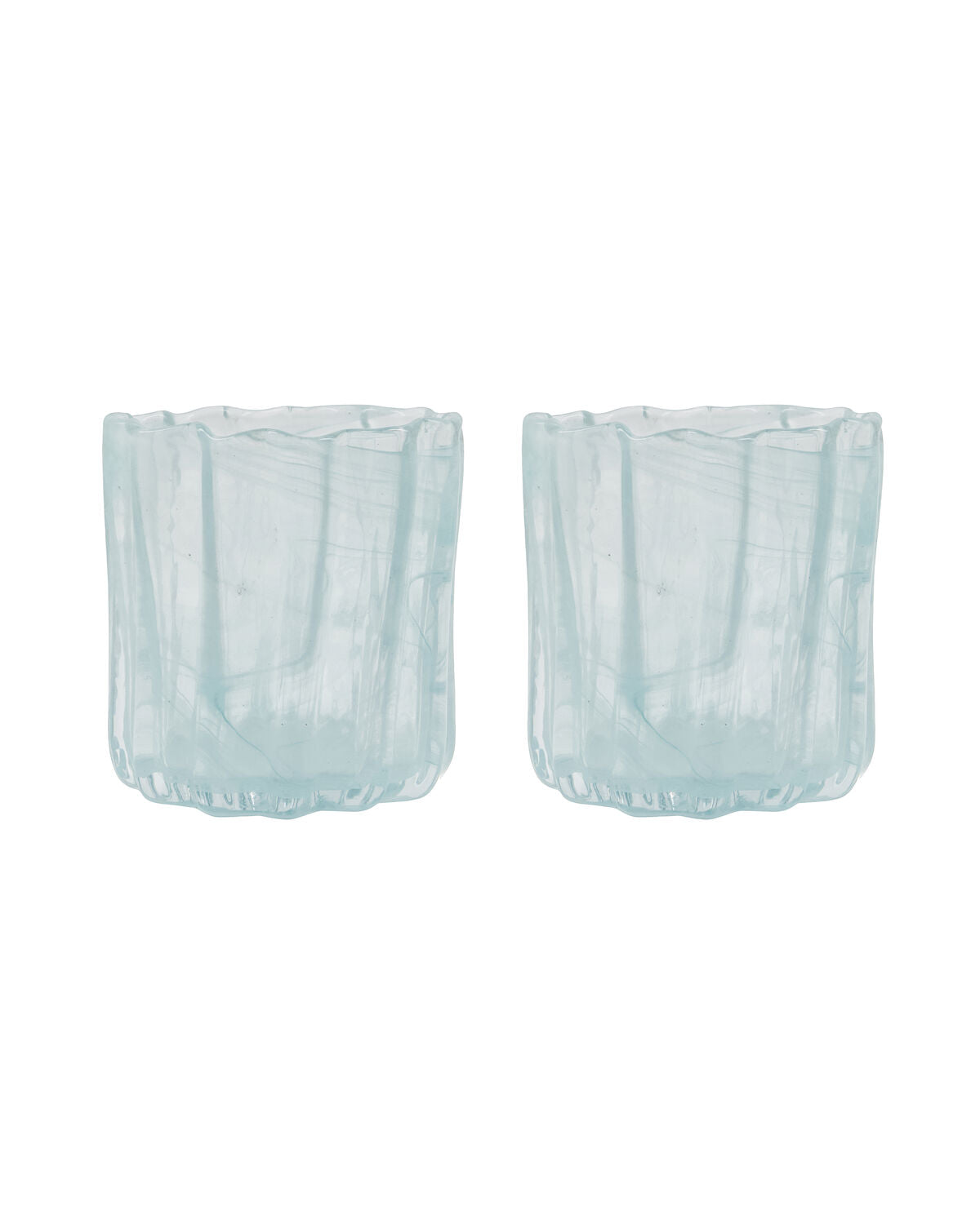 House Doctor Teelichthalter CURL blau 2er Set | 10x11,5cm