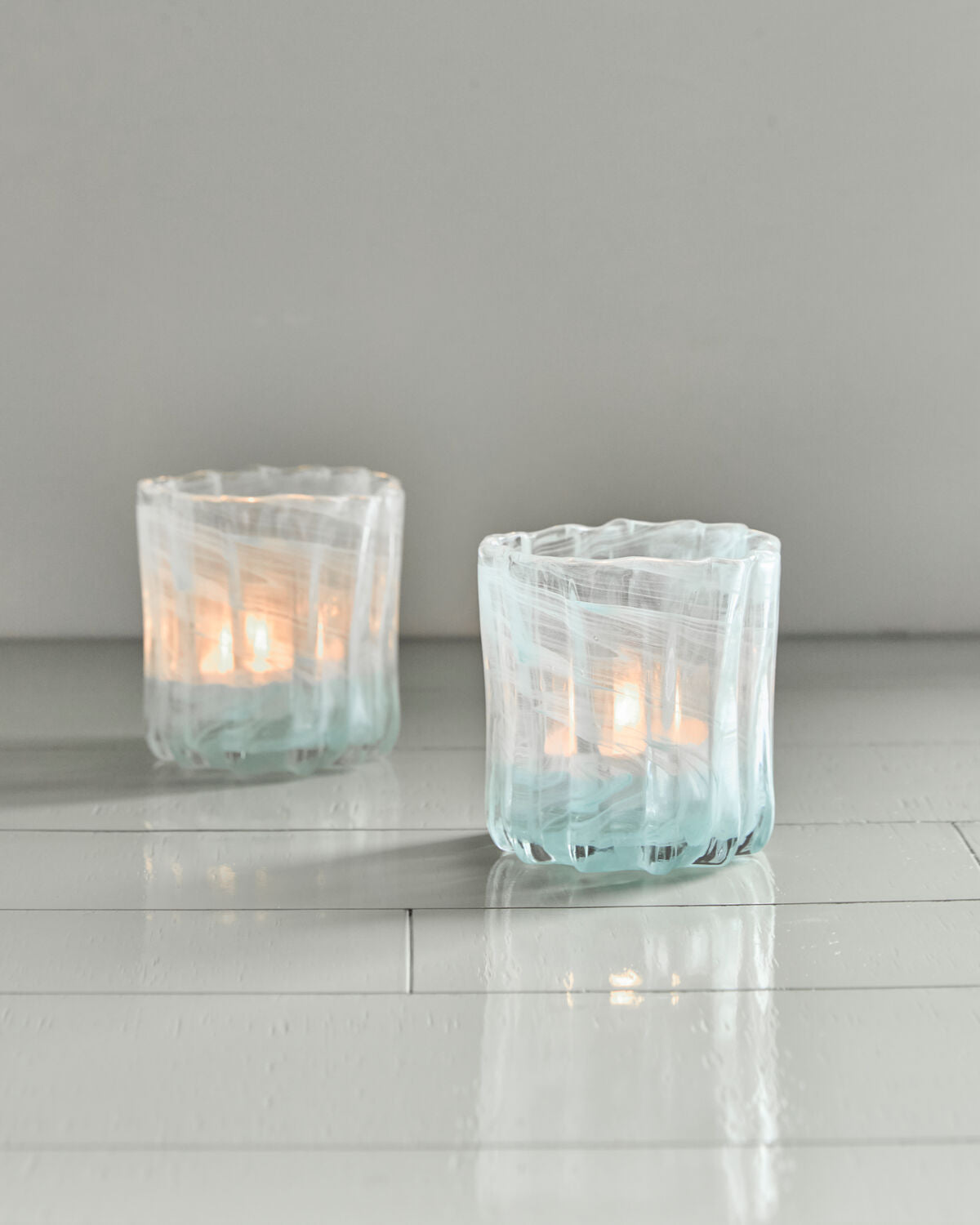 House Doctor Teelichthalter CURL blau 2er Set | 10x11,5cm