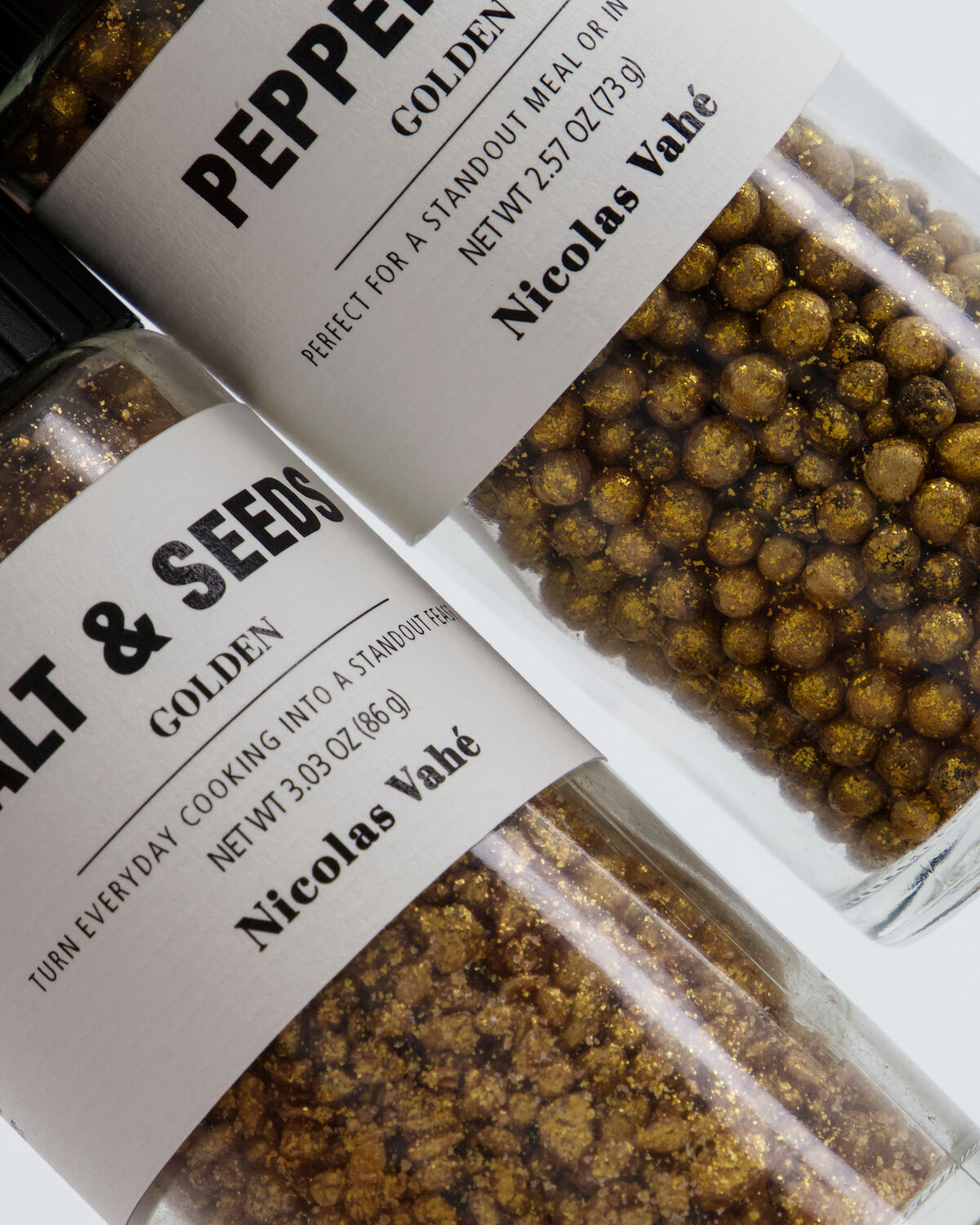 Nicolas Vahé Geschenkbox GOLDEN SALT & SEEDS + PEPPER MIX 2er Set Gewürze |  86g +73g