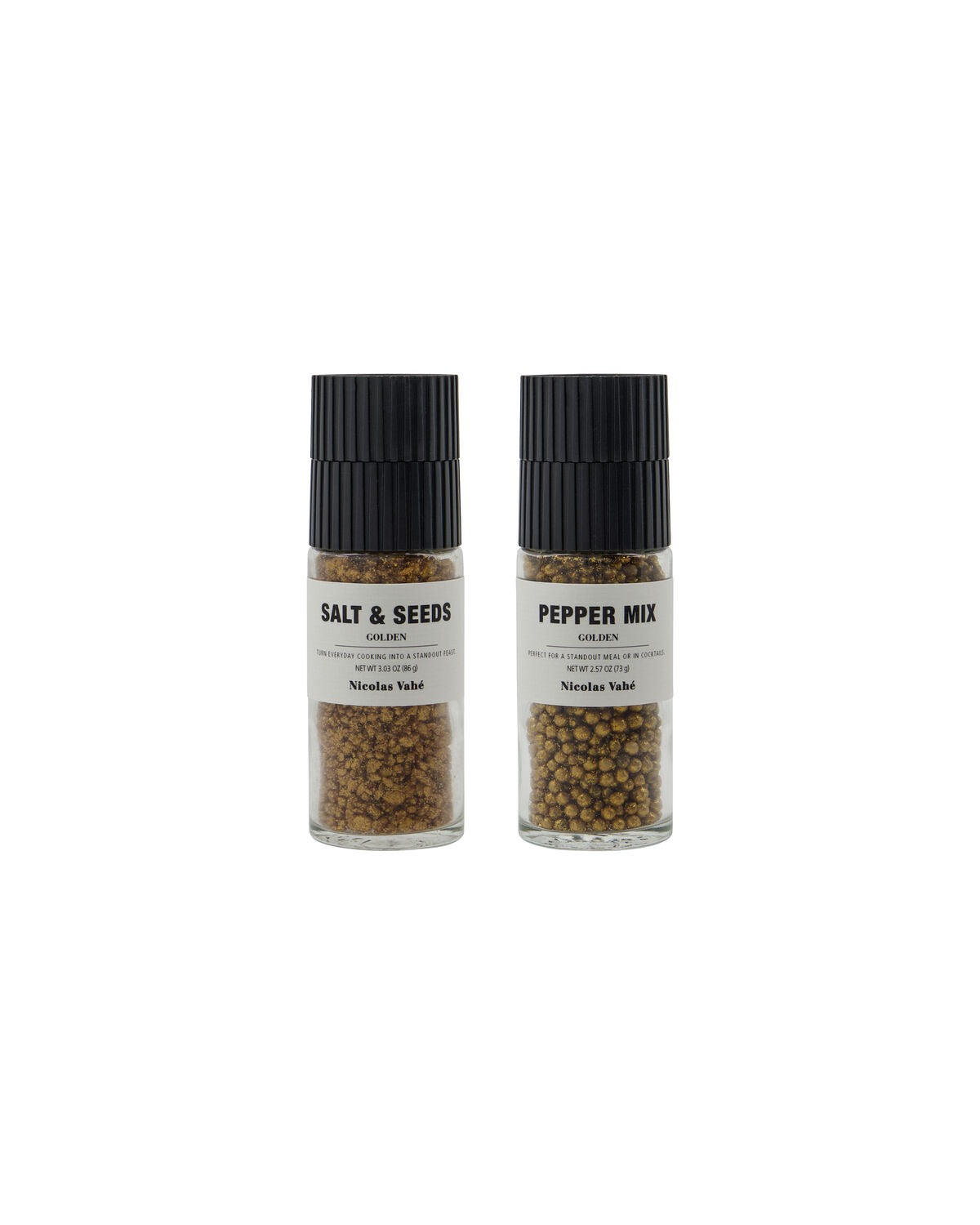 Nicolas Vahé Geschenkbox GOLDEN SALT & SEEDS + PEPPER MIX 2er Set Gewürze |  86g +73g