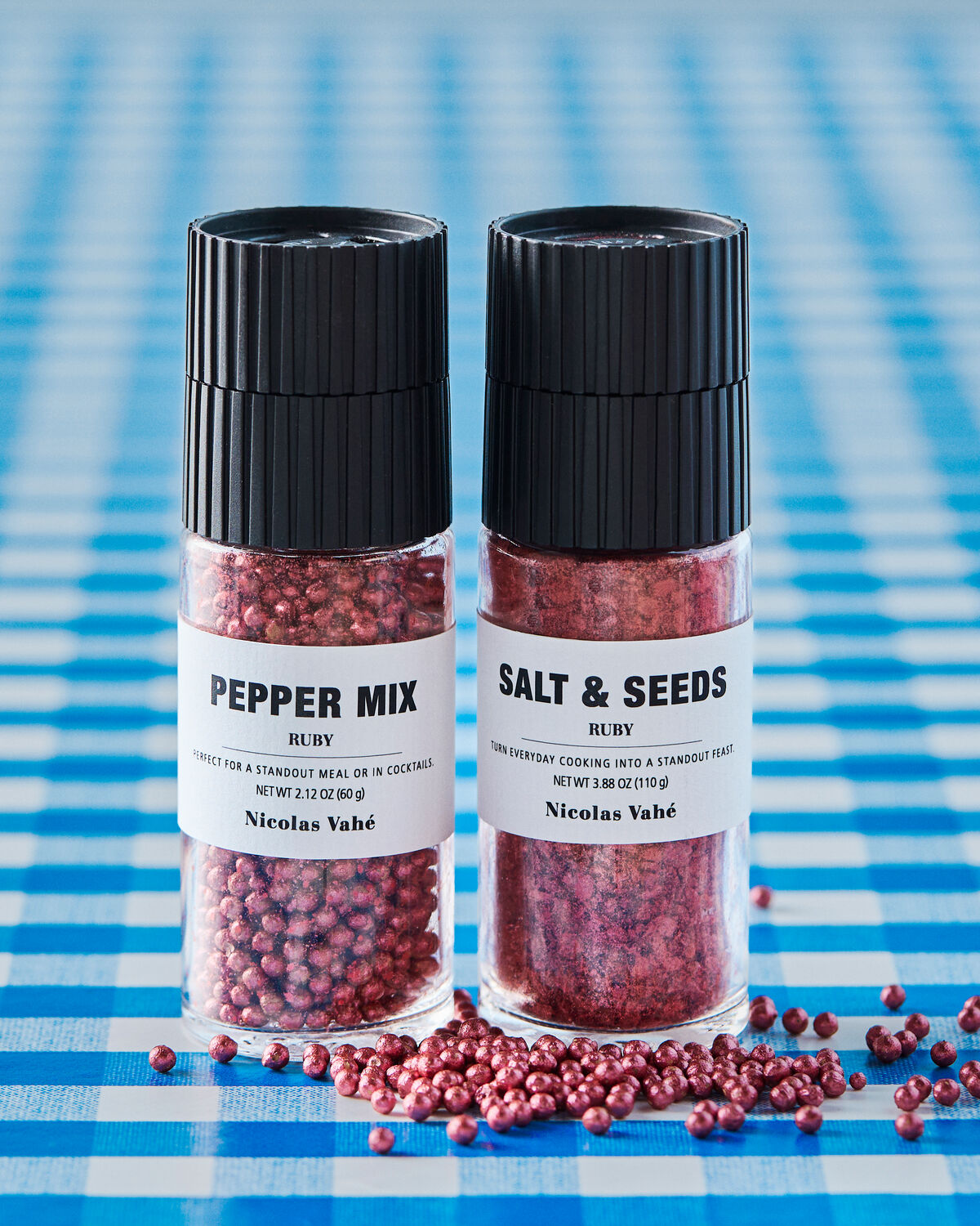 Nicolas Vahé Geschenkbox RUBY SALT & SEEDS + PEPPER MIX 2er Set Gewürze | 110g + 60g
