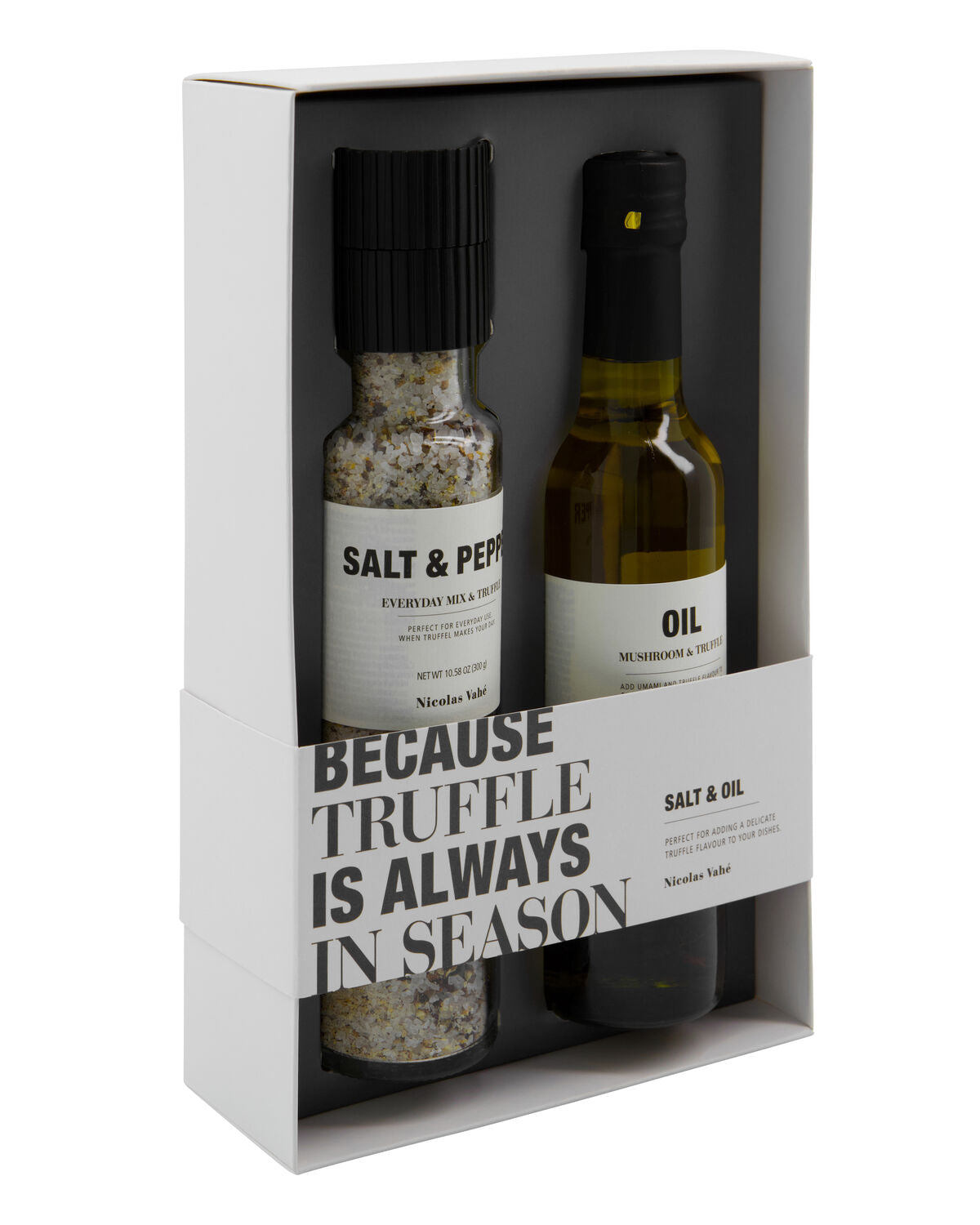 Nicolas Vahé Geschenkbox BECAUSE TRUFFLE IS ALWAYS IN SEASON 2er Set Salz + Öl | 300g + 25cl