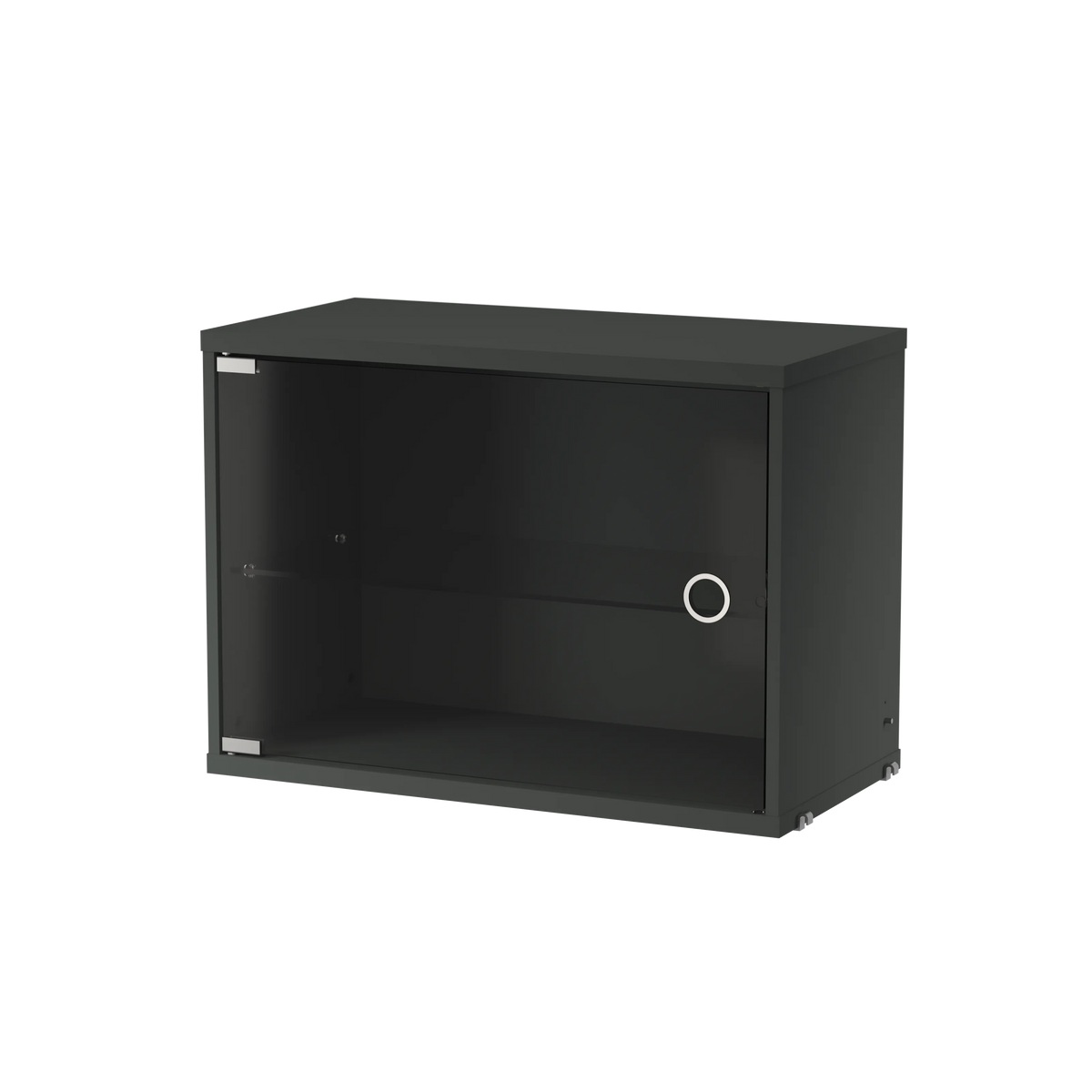 String Furniture Vitrine mit Schwenktür aus Glas B58 x T30 x H42, Dunkelgrau