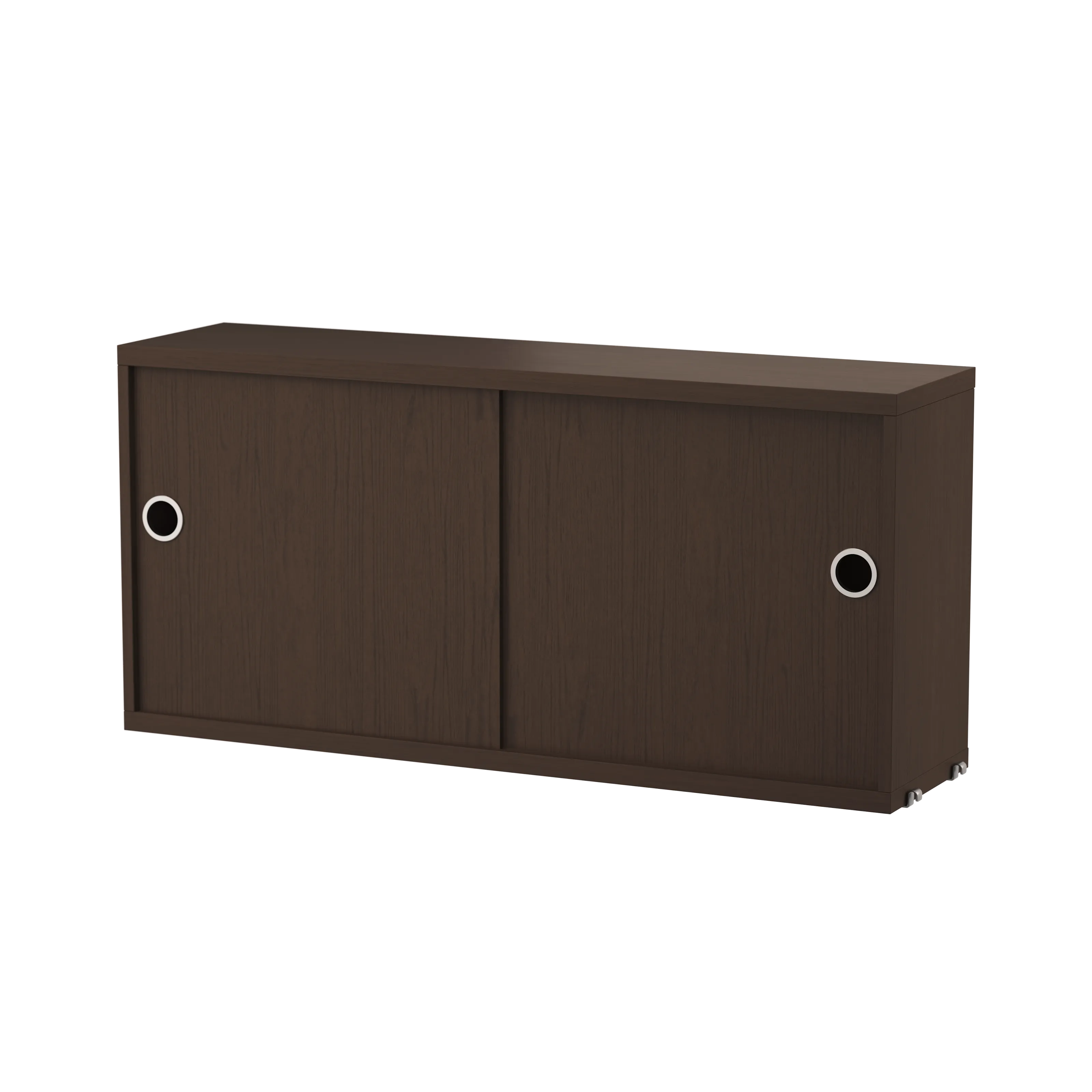 String Furniture Schrank mit Schiebetüren B78 x T20 x H37, Dunkel gebeizte eiche