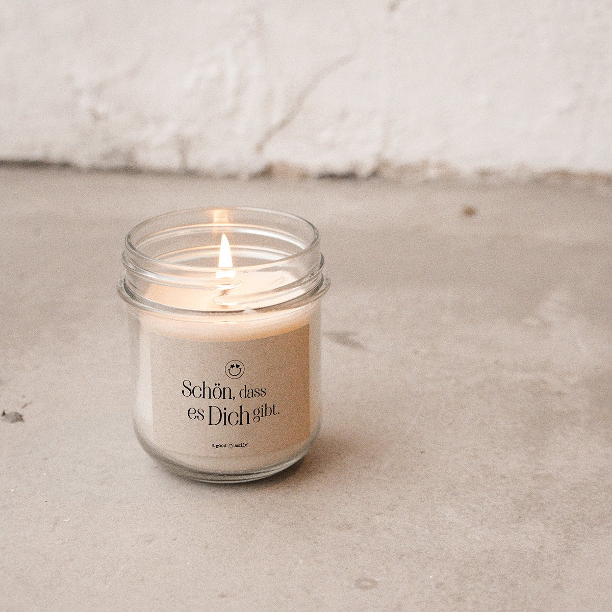 a good smile Kerze im Glas SCHÖN, DASS ES DCH GIBT | 7x8cm - Sir Henrys