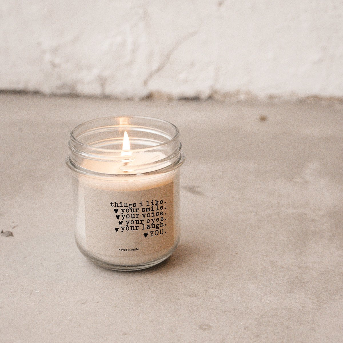 a good smile Kerze im Glas THINGS I LIKE | 7x8cm - Sir Henrys