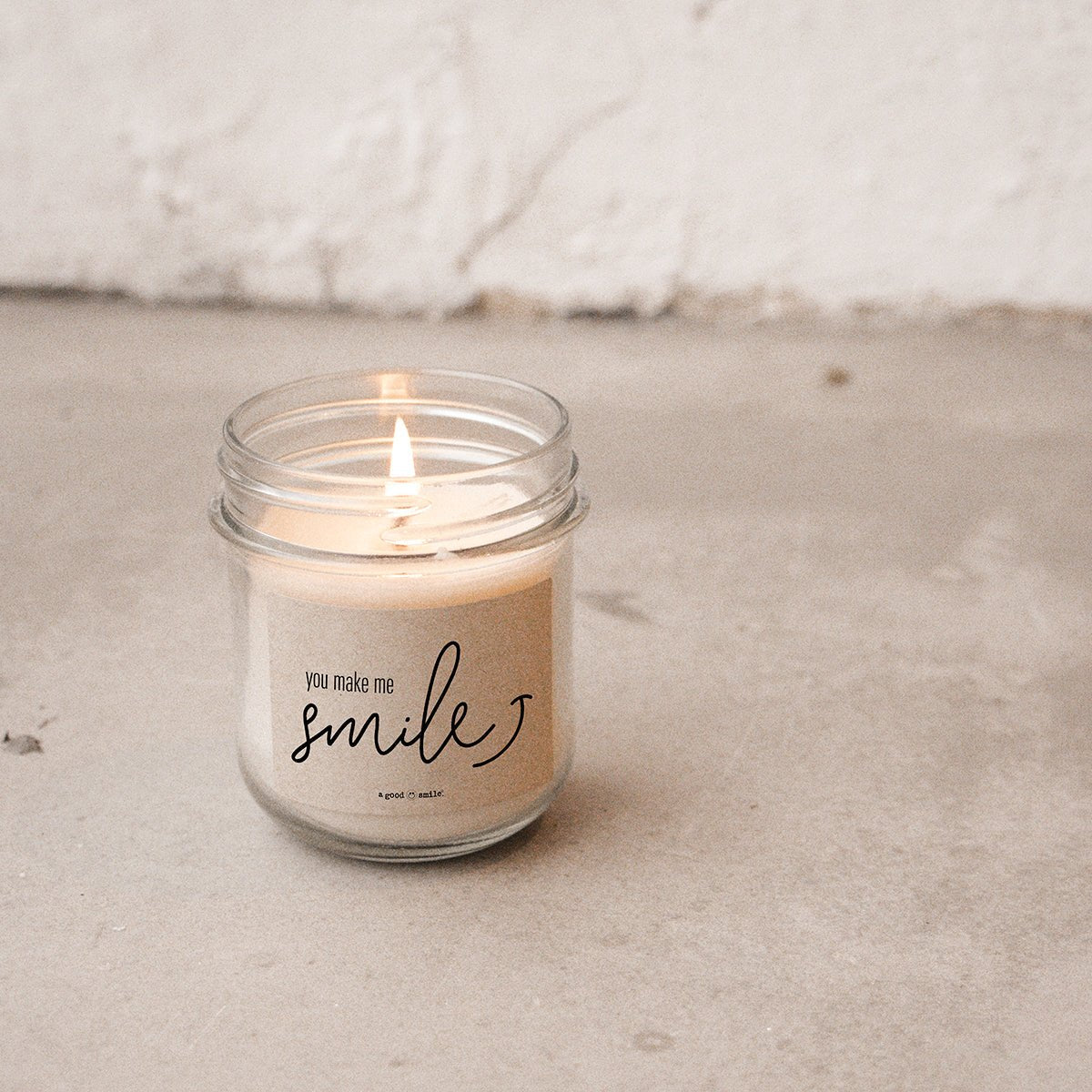 a good smile Kerze im Glas YOU MAKE ME SMILE | 7x8cm - Sir Henrys