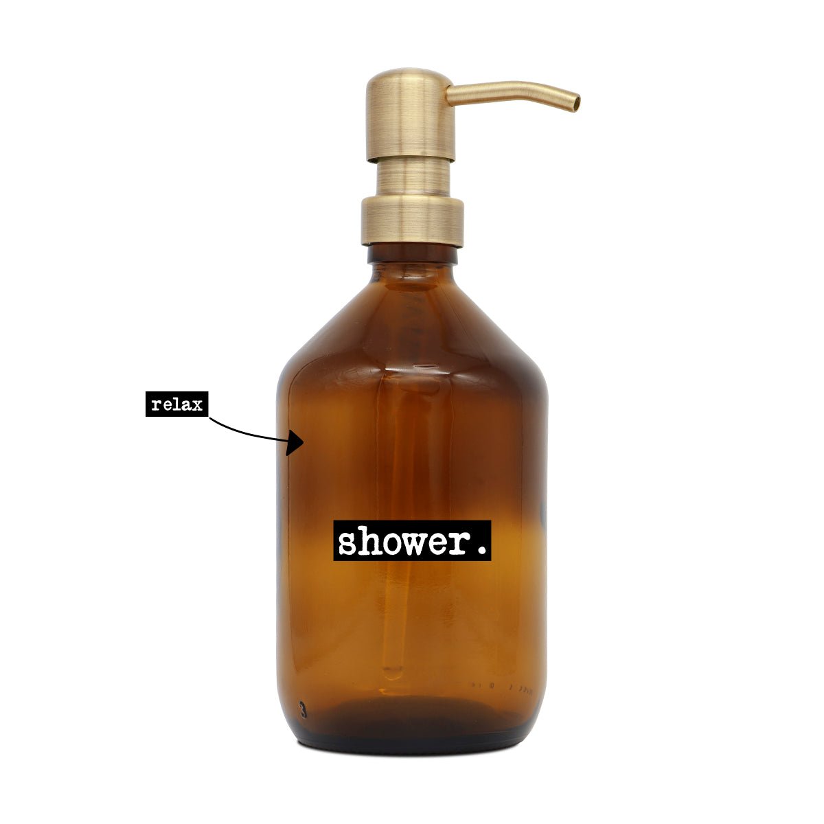 a good smile Seifenspender DIY Glas braun Edelstahlspender gold 500ml - Sir Henrys