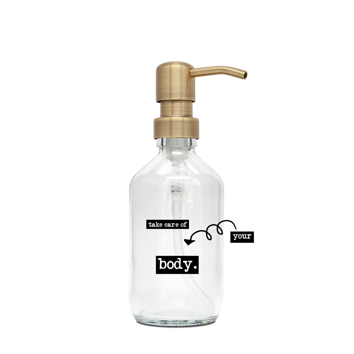a good smile Seifenspender DIY Glas klar Edelstahlspender gold 250ml - Sir Henrys