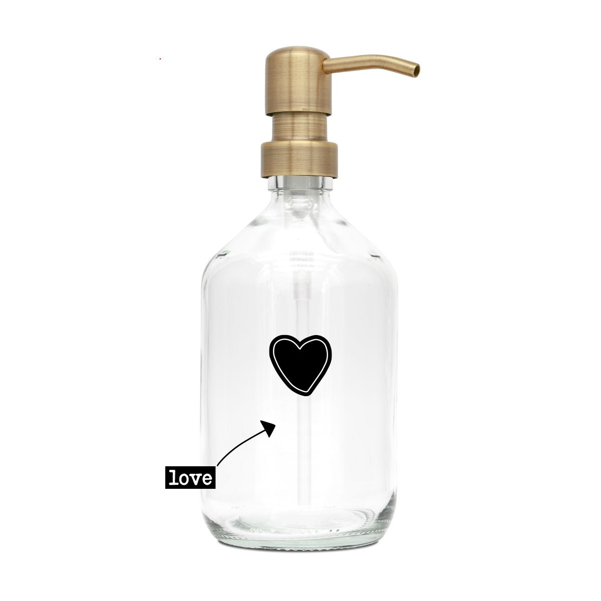 a good smile Seifenspender DIY Glas klar Edelstahlspender gold 500ml - Sir Henrys