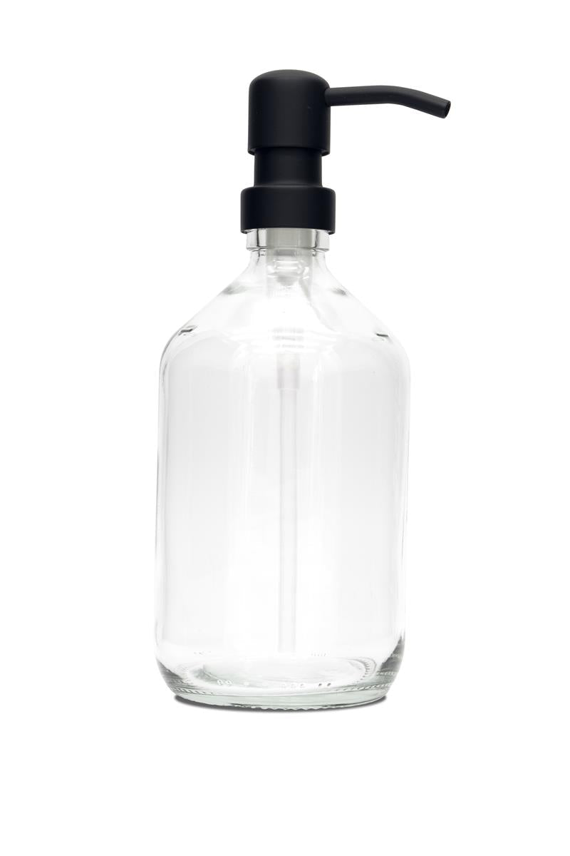 a good smile Seifenspender DIY Glas klar Edelstahlspender schwarz 500ml - Sir Henrys