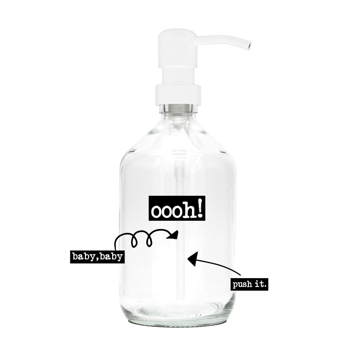 a good smile Seifenspender DIY Glas klar Edelstahlspender weiß 500ml - Sir Henrys