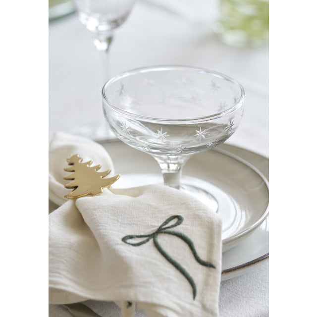 Lene Bjerre Serviette FIOLA BOW weiß grün | 45x45 cm