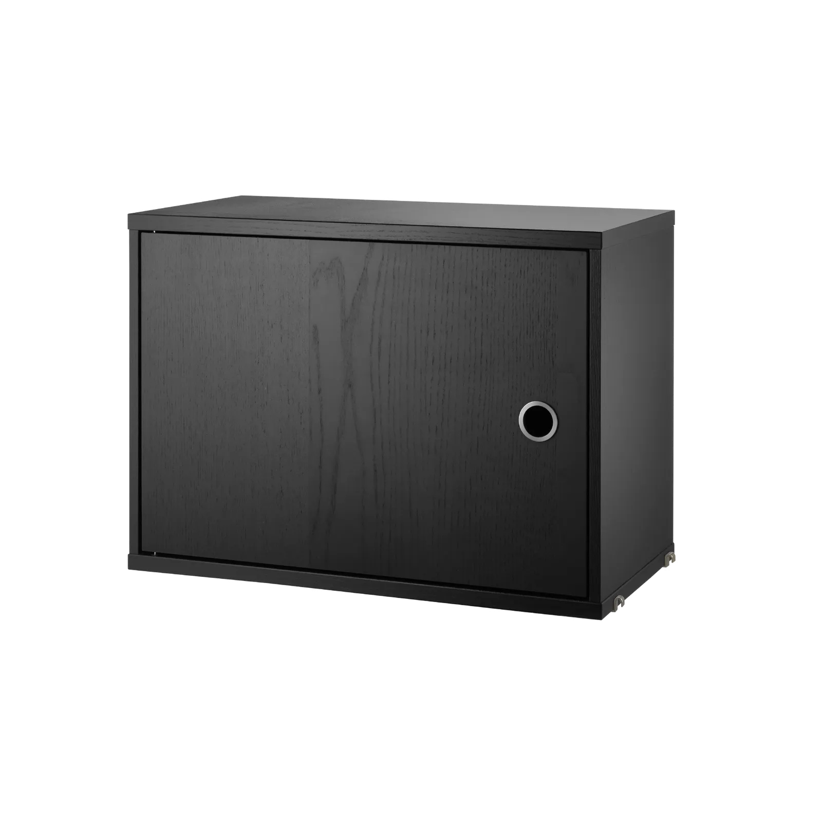 String Furniture Schrank mit Schwenktür B58 x T30 x H42, Schwarz gebeizte Esche