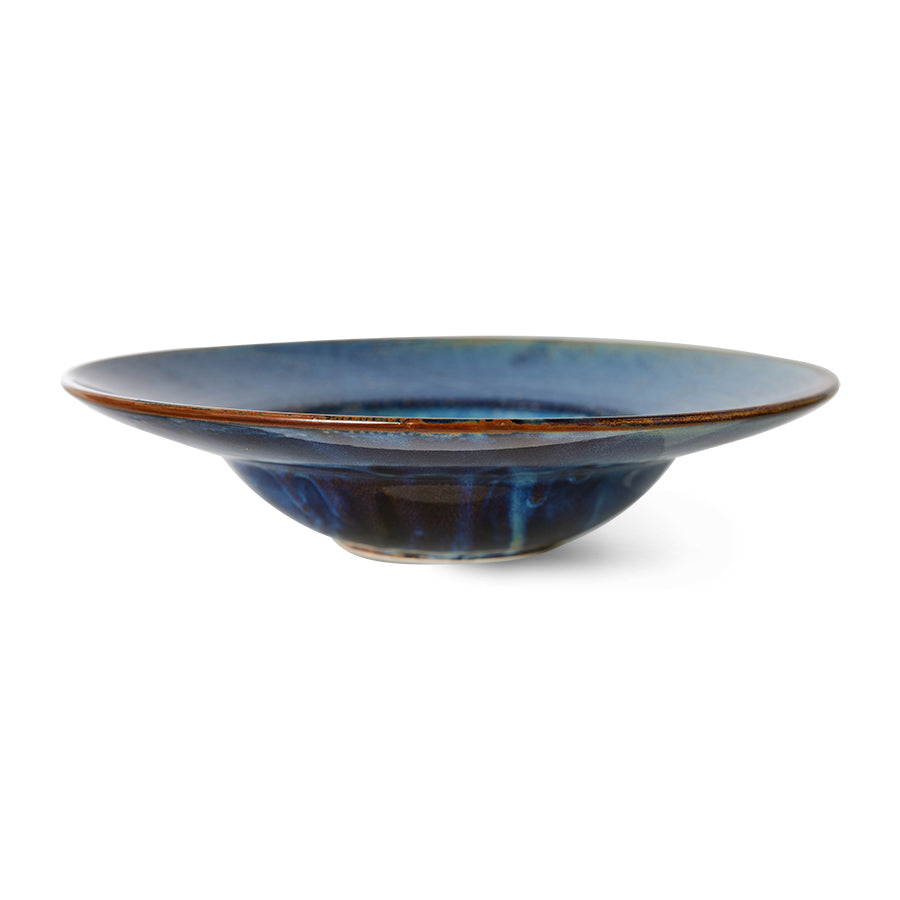 HKliving Teller Pastateller RUSTIC BLUE Chef Ceramics blau | Ø28,5x5,8cm