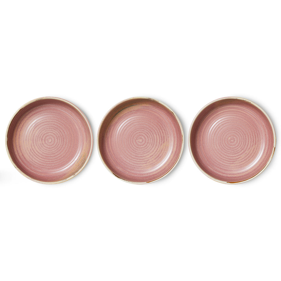HKliving Teller tief L RUSTIC PINK Chef Ceramics rosa | Ø21,5x4,8cm