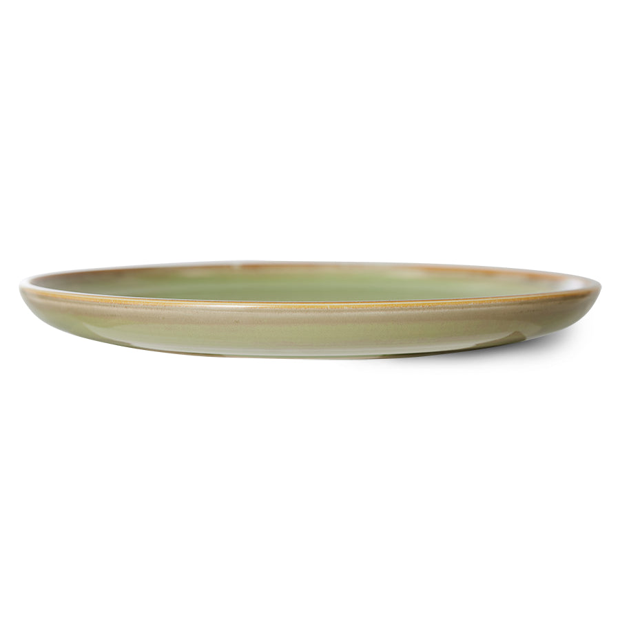 HKliving Teller MOSS GREEN Chef Ceramics hellgrün | Ø26x3cm