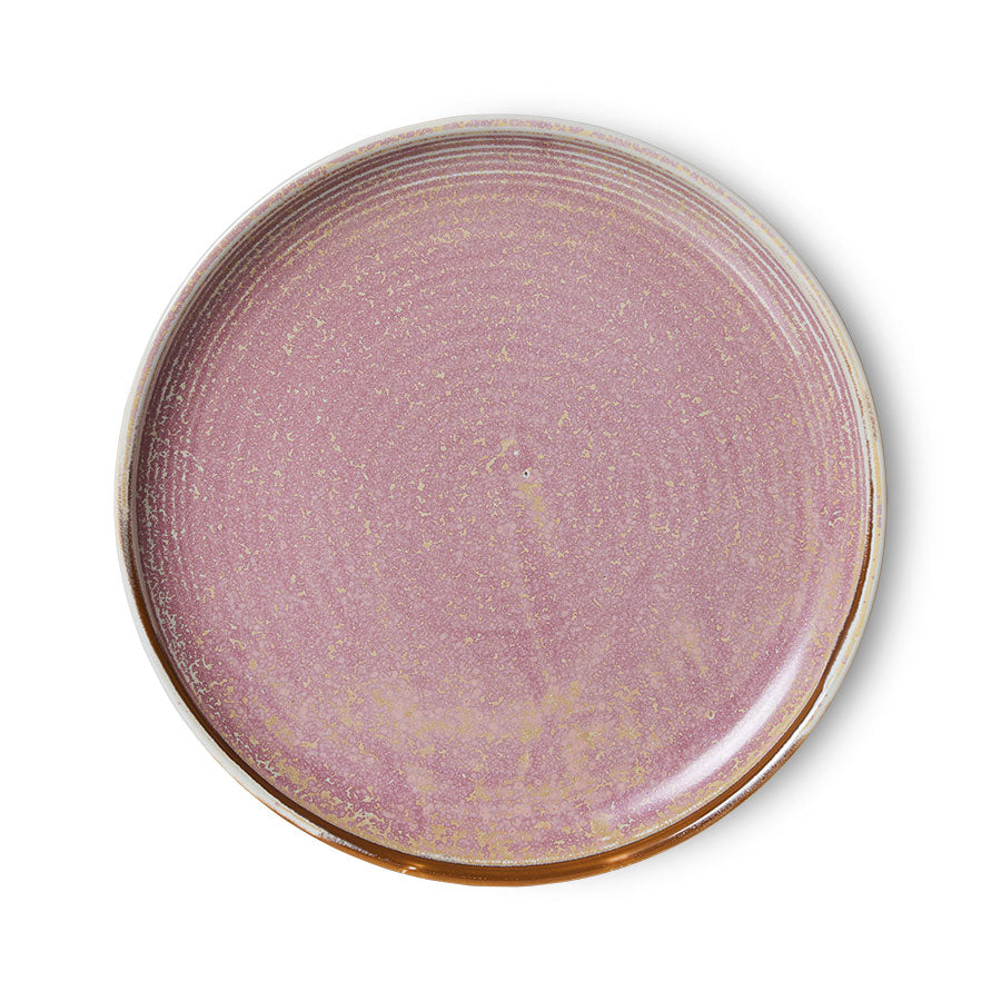 HKliving Teller Kuchenteller RUSTIC PINK Chef Ceramics rosa | Ø20x2,8cm