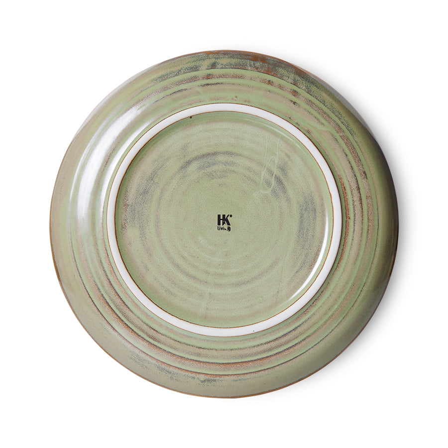 HKliving Teller Kuchenteller MOSS GREEN Chef Ceramics hellgrün | Ø20x2,8cm