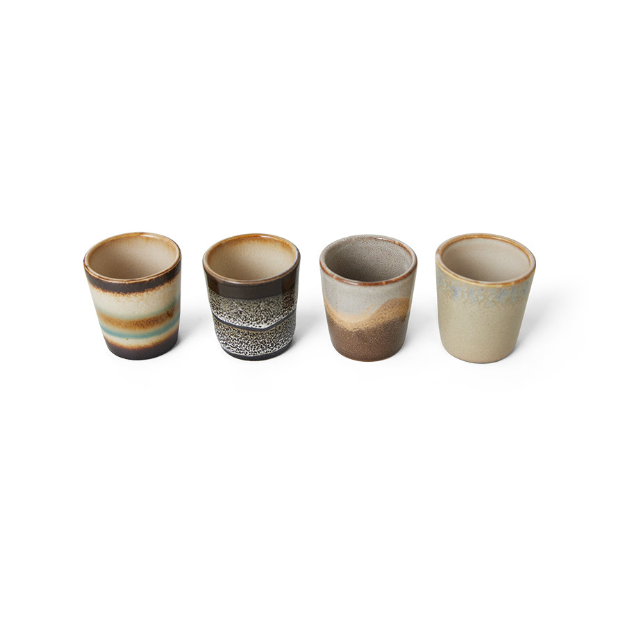 HKliving Eierbecher GRANITE 70's bunt 4er Set | 4,5x4,5x5cm