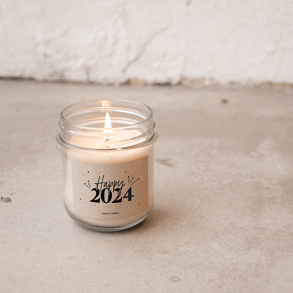 a good smile Kerze im Glas HAPPY 2024 | 7x8cm