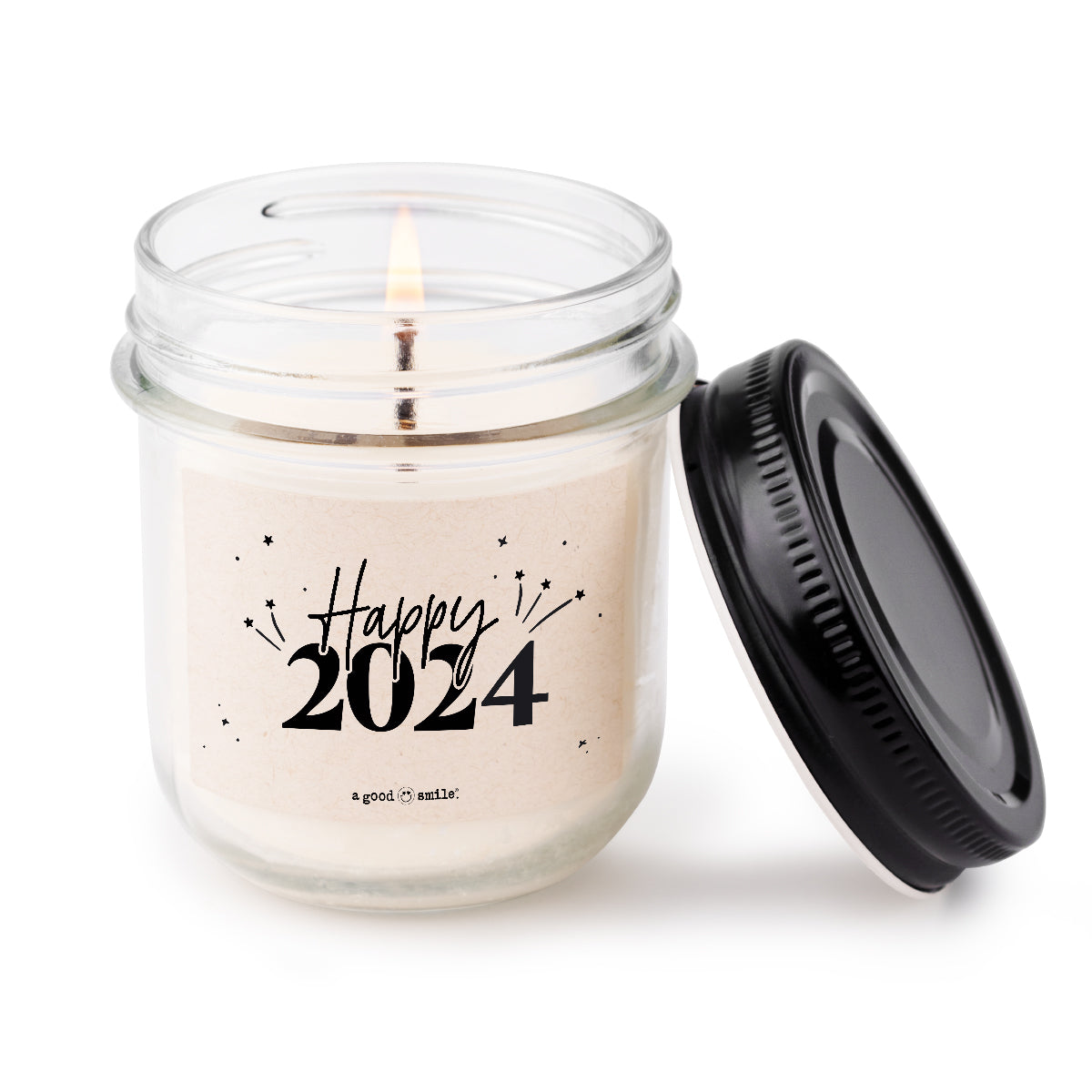 a good smile Kerze im Glas HAPPY 2024 | 7x8cm