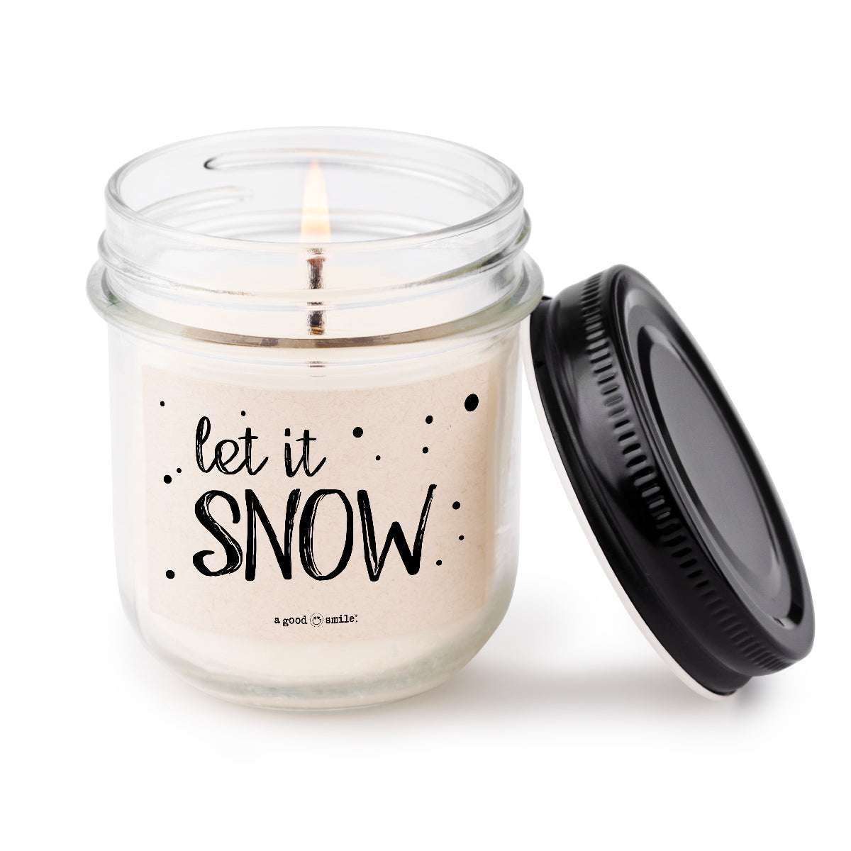 a good smile Kerze im Glas LET IT SNOW | 7x8cm