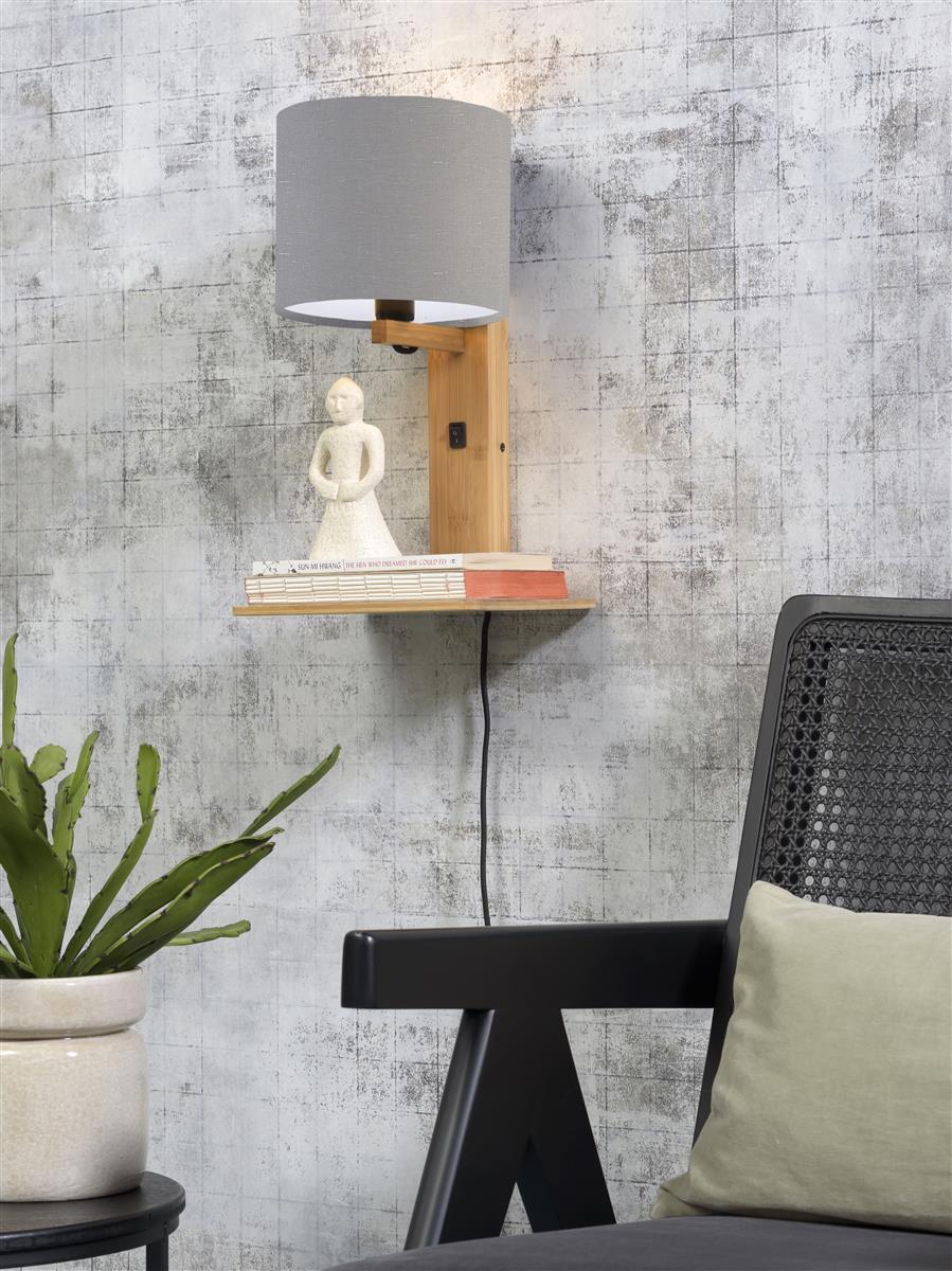 Good&Mojo Wandleuchte ANDES grau | 19x24x36cm