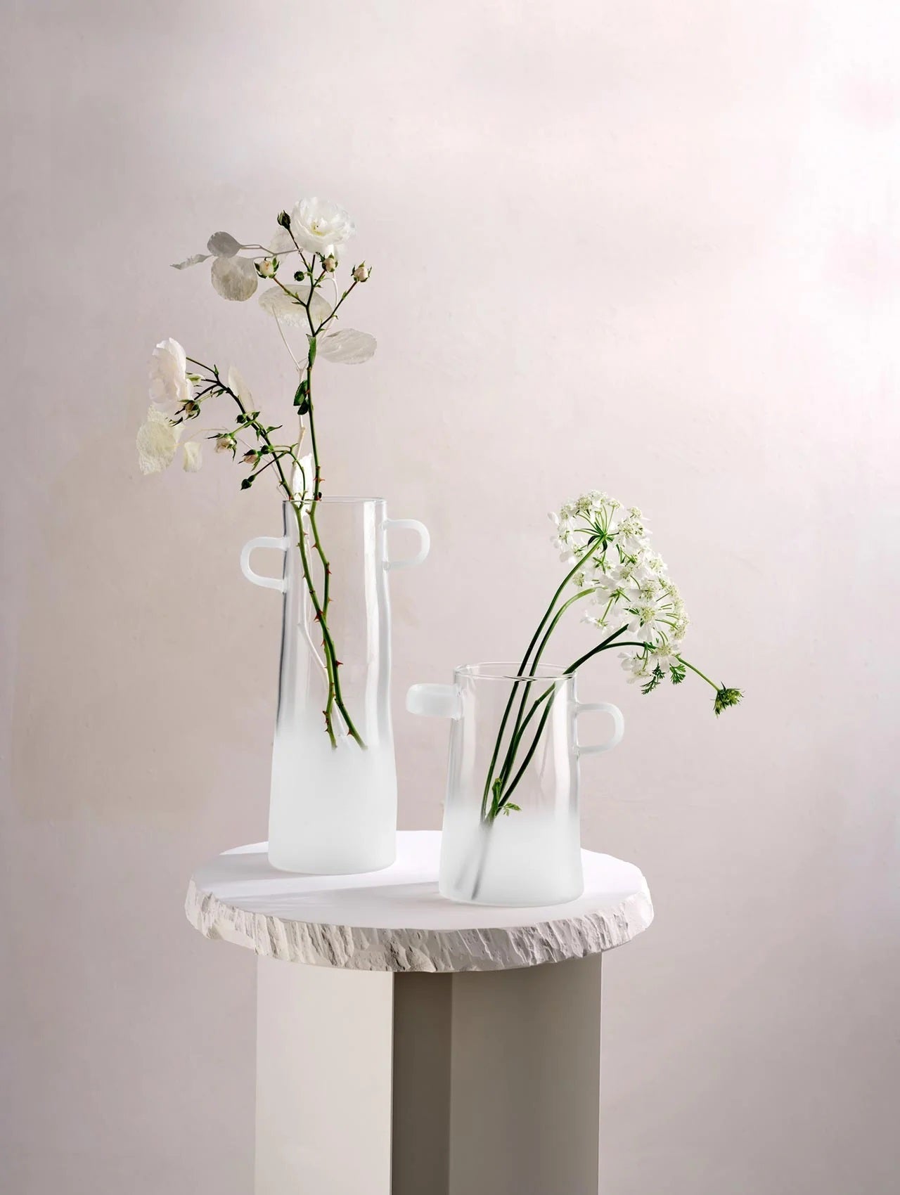 ASA Selection VASE frosted klar weiß | Ø10x28cm - Sir Henrys