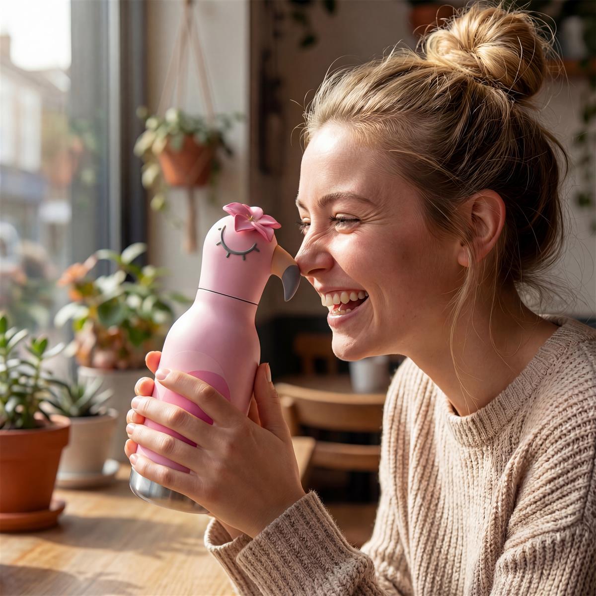 Asobu® Kindertrinkflasche BESTIE mit Strohhalm 460ml - FLAMINGO - Sir Henrys