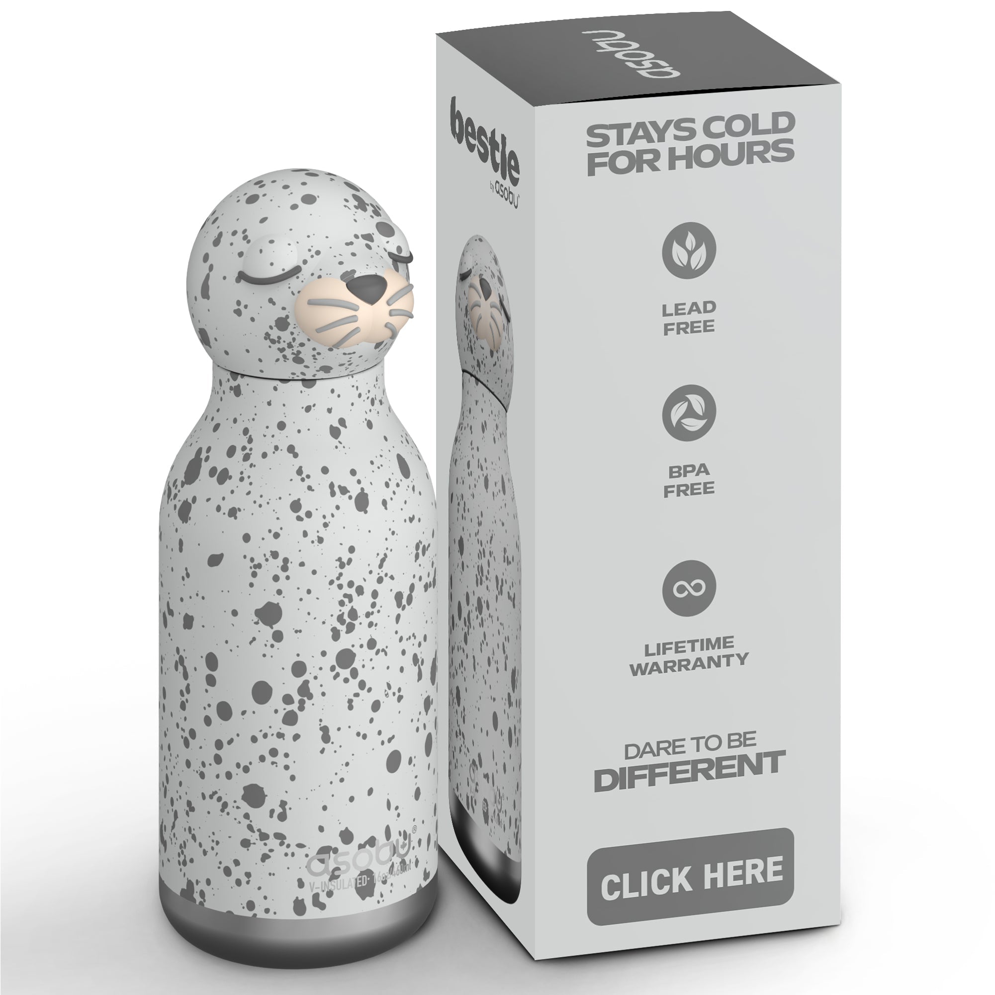 Asobu® Kindertrinkflasche BESTIE mit Strohhalm 460ml - ROBBE - Sir Henrys