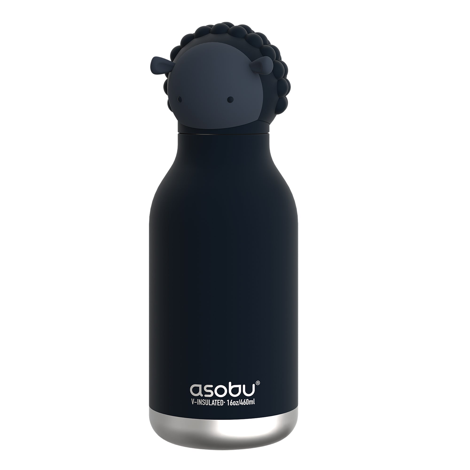 Asobu® Kindertrinkflasche BESTIE mit Strohhalm 460ml - SCHWARZES SCHAF - Sir Henrys