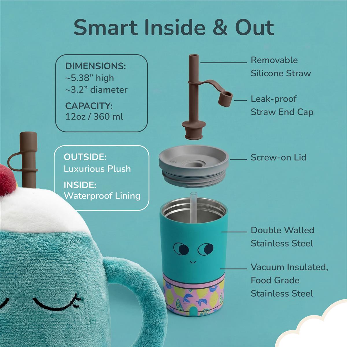 Asobu® Kindertrinkflasche PINA THE PARTY PUFF FUZZIE 360ml - Sir Henrys