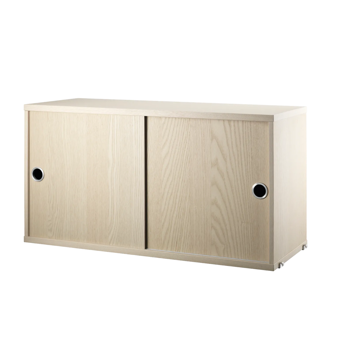 String Furniture Schrank mit Schiebetüren B78 x T30 x H42, Esche